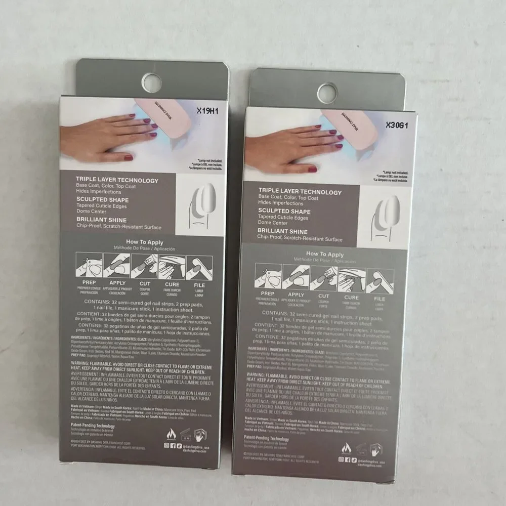 Lot Of‎ 2 Dashing Diva Semi Cured Gel Each Box 32 Nails